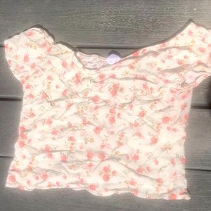 XL White Floral Off The Shoulder